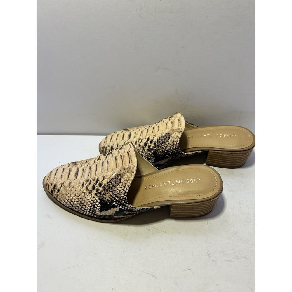 Gibson Latimer goat leather Slip-On Mules Block Heel Office Chic‎ Women's 7M EUC